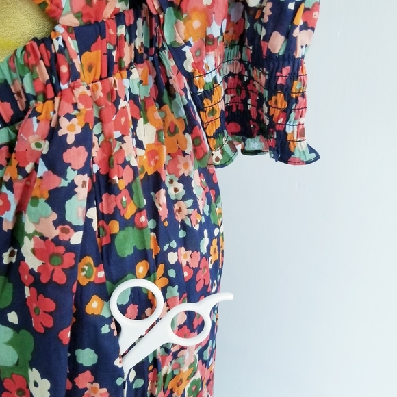 Floral Cut-Out Front Midi Dress - Picture 9 of 16